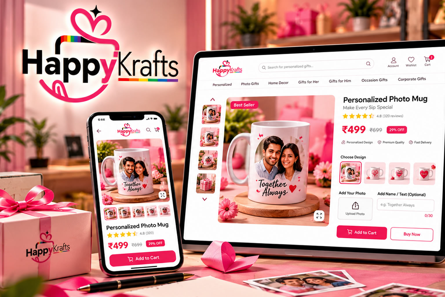 HappyKrafts Personalized Mug Showcase