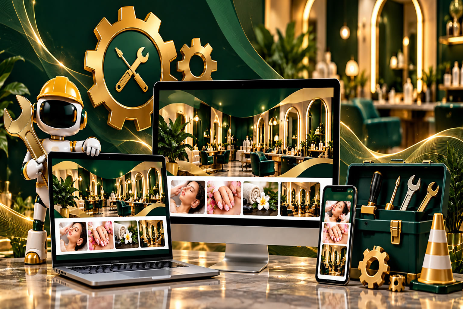 Luxury Emerald Spa Salon Banner_Website Maintenance