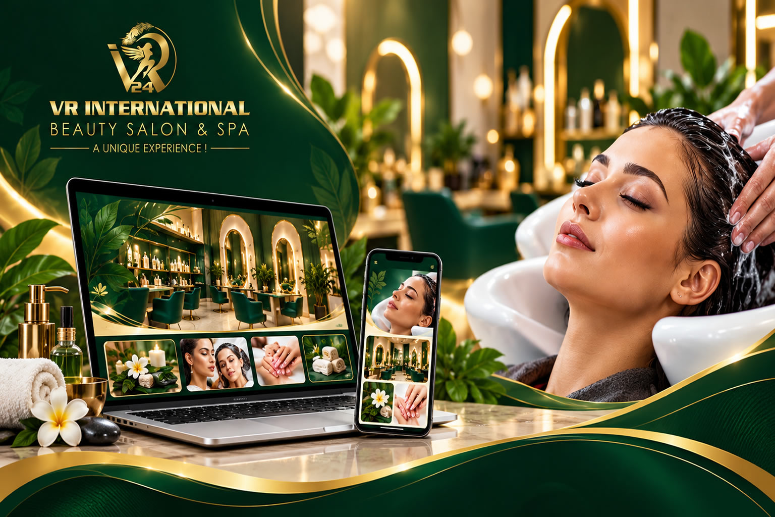 Luxury Emerald Spa Salon Banner_WordPress Websites